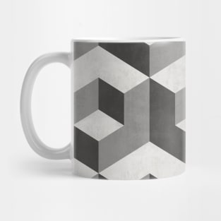 Geometric Cube Pattern 2 - Shades of Grey Mug